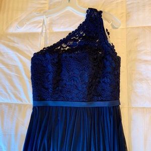 One Shoulder Lace Bridesmaid Dress